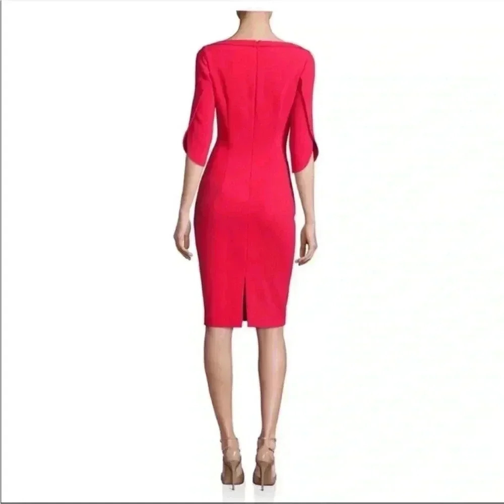 Black Halo Petal Sleeve Dress in Chic Red,‎ Size 8 - Picture 5 of 14